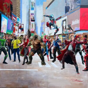 Marvelized New York 48x48 Original mixed media painting On canvas
