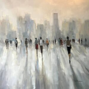 In the Mist of Existence 40x40 Original painting on canvas