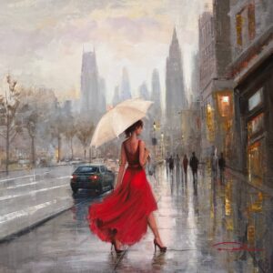 Scarlet Passage 40x40 oil on canvas