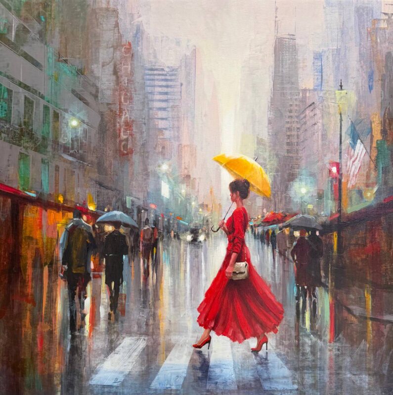 A Golden Moment 40x40 oil on canvas